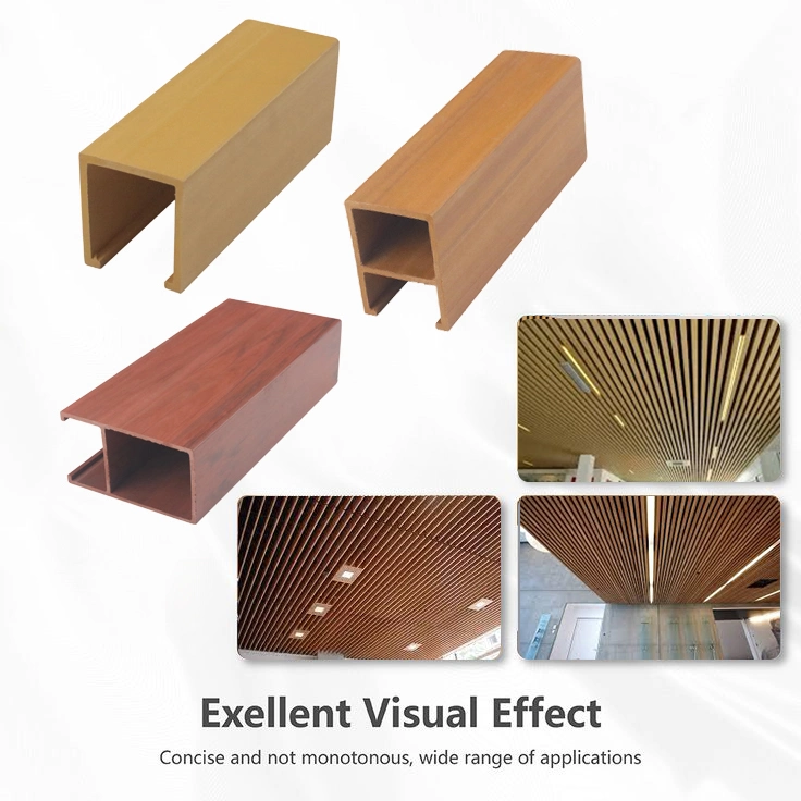 Co-Extrusion Wooden Square Indoor Partition WPC Partition Timber Wood Tube