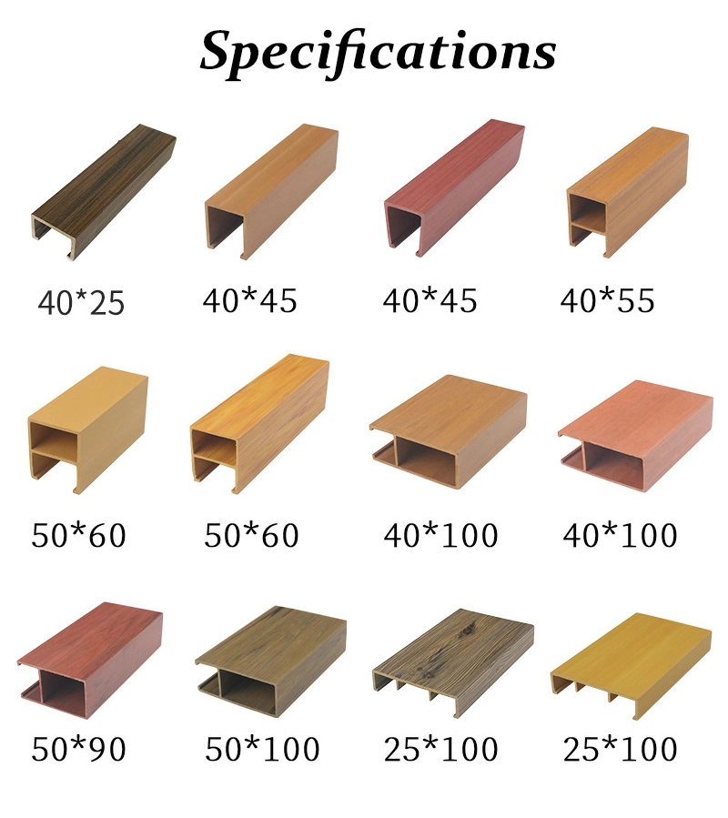 Indoor Square WPC Wall Panel Hollow Tube Outdoor Timber Tubes