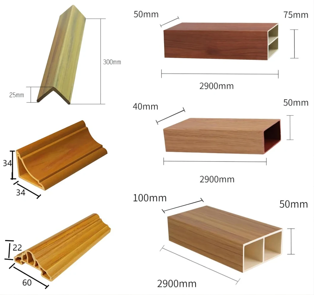 WPC Composite Interior Ceiling Hollow Square Timber Tube Decorative PVC Tubes