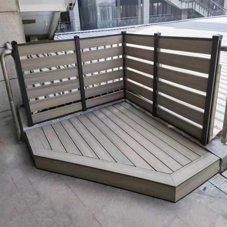 Eco Friendly Aluminum Frame Side Cover Post Wood Plastic Composite Construction Fence Board Price Fence WPC Fencing