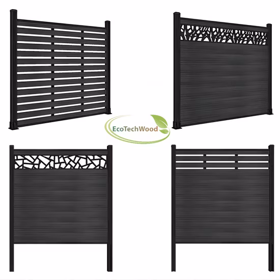 ホット販売 1.8 メートル × 1.8 メートル WPC フェンスボードアルミポール WPC 複合プライバシーフェンス屋外フェンス